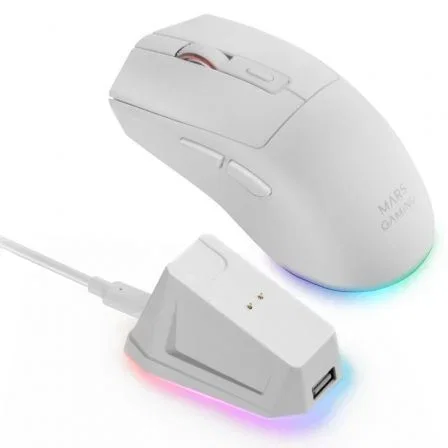 Mars Gaming MM-T3 Ratón Gaming Inalámbrico Blanco